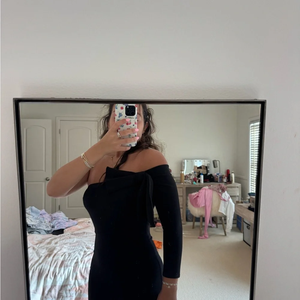REVOLVE One Shoulder Black Dress - Picture 3 of 3